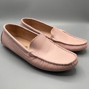 Enzo Tesoti Size US 8.5 EU 39 Pink Leather Comfort Loafers Driving Moccasins